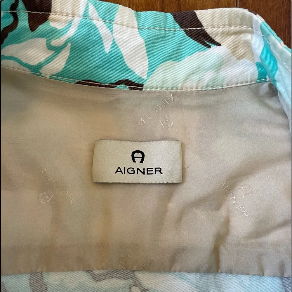 AIGNER Women’s Floral Lightweight Jacket Chinese Collar Size 6